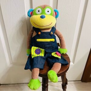 Alex Little Hands Monkey Plush Stuffed Animal Toy 20" Toddler Learn to Dress